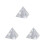 3 Pcs Pyramid Pen Holder Tower Floating Liquid Ornament Silver 9