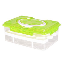 2Pièces Boîte Protection Œufs 24 Compartiments Verte