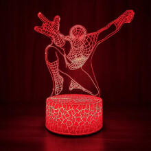 Spider Hero Nachtlampje voor Kinderen Tafellamp Kerstcadeau 3D LED Illusie Lamp Jongens Slaapkamerde