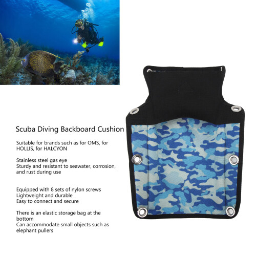 Scuba Diving Backboard Cushion Nylon Blue for BCD Tech Dive 2