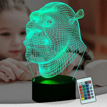 Shrek 3D LED visueel nachtlampje cartoon The Green Monster filmkarakter USB touch afstandsbediening