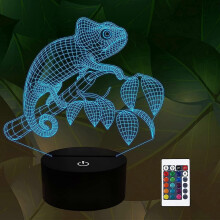 Chameleon Animal 3D Nachtlampje Illusie Lamp voor Meisjes Jongens Mannen Vrouwen 16 Kleuren Verander