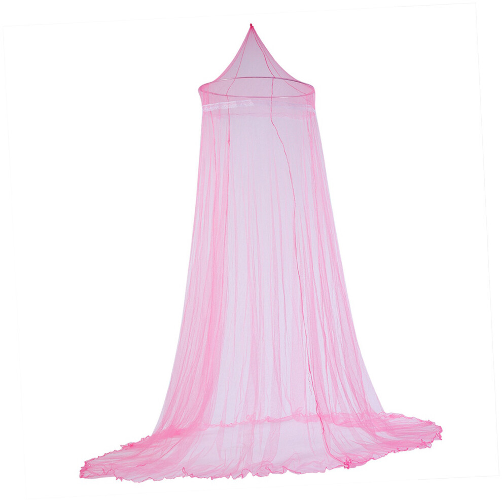 Elegant Pink Lace Kids Bed Canopy Mosquito Net for Girls Room, 1.5-1.8m Bed