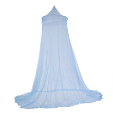 Elegante blaue Spitzen-Kinderbett-Spannschirm Mückenschutz & Belüftung