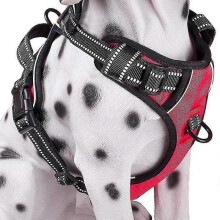 (56-69CM, Red) No-pull Dog Harness Padded Adjustable Pet Vest Harness For Large Dogs Training Or Walking