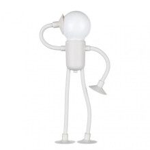 (Rice White) Cute Bulb Man Night Light for Kids - 2024 Changeable Shape Bulb Man, Mini Desk Lamp with Suction Cup