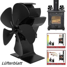 (Gold) Hot Air Fan Fireplace Fan Blade Of Fan Burning Wooden Box