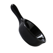 Black Food Sauce Dish Ceramic Mini Flavor Plate with Handle