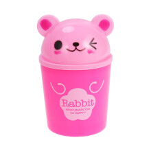 Rabbit Müllbehälter Mini Desktop Abfalleimer Katzenstreuhalter Pink