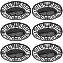 6St Oval Fast-Food-Körbe Diner-Körbe Desktop Kunststoff Servierplatten