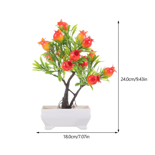 Lebensechter Topf-Künstlicher Granatapfelbaum Tischdekoration 2