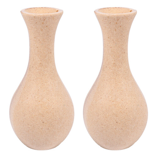 2Stk DIY Holz Vase Hellgelb Schön Für Zuhause 2