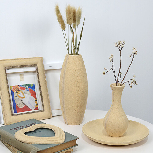 2Stk DIY Holz Vase Hellgelb Schön Für Zuhause 1