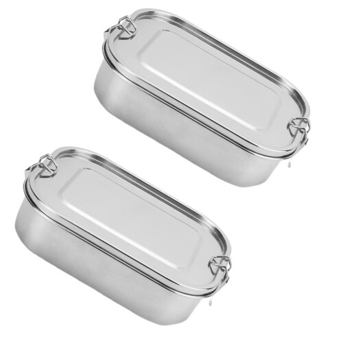 2Stk Lunchbox Mit Verschluss Für Schule Camping 2