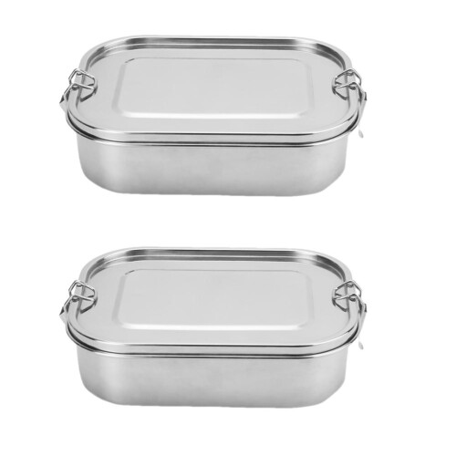 2Stk Lunchbox Mit Verschluss Für Schule Camping 1