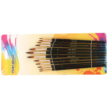 12Stk Nylon Rundpinsel Für Aquarell Ölgemälde Graffiti Schwarz