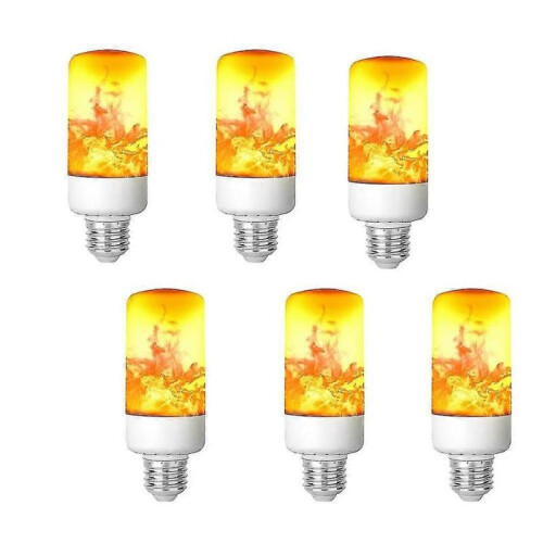 (3 PCS) LED Flame Effect Fire Light Bulb E26-E27 Base 4 Modes with Upside Down Effect Halloween Christmas At