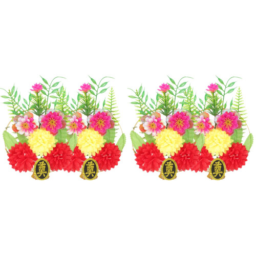 4 Pezzi Artificiali per Cimitero Bouquet Commemorativi per 1