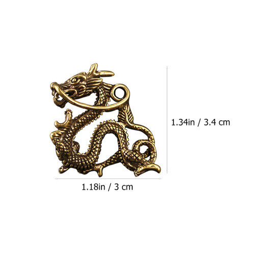 3Pcs Durable Brass Dragon Key Ring DIY Pendant Creative Hanging Decor 1