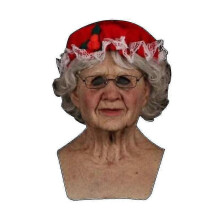 (F) Christams Mask Santa Claus Full Head Latex Mask Face Human Mask Cosplay
