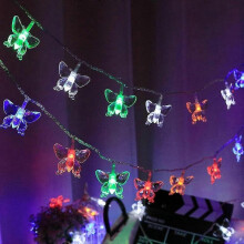 (Multi Color) LED Butterfly Fairy String Lights 1.5M-10LEDs 3M-20LEDs 6M-40LEDs Battery or USB Powered Christmas L