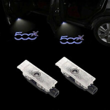 (For 500 X Logo) 2PCS Led Car Door Welcome Lights Projector Logo For FIAT 500x 500L PUNTO-01 Ghost Shadow Lamp Car Products