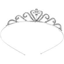 2Pcs Children Rhinestone Barrettes Hairband Clip Loop Tiara Sliver