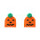 2Pcs Halloween Glowing Knitted Beanie Hat Pumpkin Pattern 11