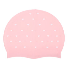 Herzmuster Silikon Wasserdichte Badekappe Für Langes Haar Pink