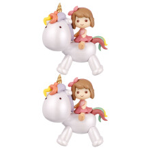 6Pcs Multi PVC Baby Shower Cake Toppers Unicorn Girl Doll Decorations