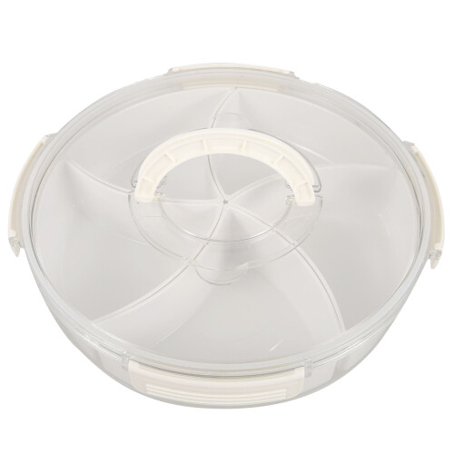 2Pcs Lidded Snack Platter With Compartments For Nuts Candies Party Use 1