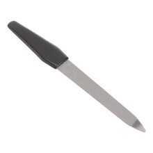 2Pcs Stainless Steel Double Side Nail File Buffer With Plastic Handle