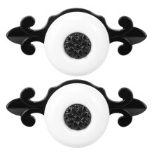 6 Pcs Zinc Alloy Cabinet Pull Bar with Ceramic Knob Black White