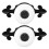 6 Pcs Zinc Alloy Cabinet Pull Bar with Ceramic Knob Black White 1