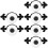 6 Pcs Zinc Alloy Cabinet Pull Bar with Ceramic Knob Black White 6