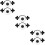 6 Pcs Zinc Alloy Cabinet Pull Bar with Ceramic Knob Black White 9
