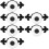 6 Pcs Zinc Alloy Cabinet Pull Bar with Ceramic Knob Black White 7