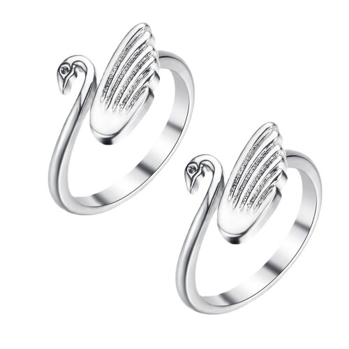 4 Pcs Adjustable Swan Shape Knitting Loop Premium Durable Ring