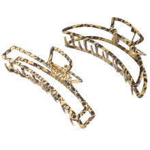 2 Sets 2Pcs Woman Hair Clips Leopard Print Claw