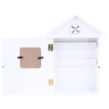 3 Pcs Keys Storage Holder House Shape Wooden Box Wall Mounted