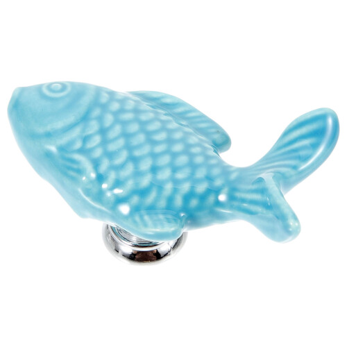4Pcs Fish Shaped Ceramic Cabinet Knob Drawer Pull Furniture Handle 2