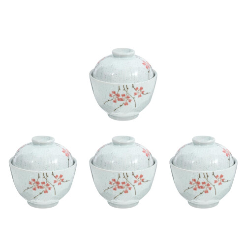 4 Sets Ceramic Stewing Pot With Lid For Household Use 1