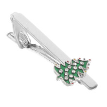 3Pcs Christmas Tie Clip For Men Holiday Tree Necktie Accessory