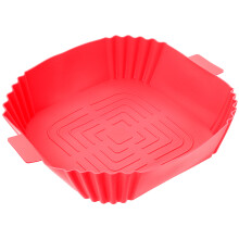 Red Silicone Air Fryer Liner Non-Stick Reusable Heat-Resistant Mat