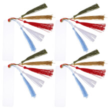 1 Set Clear Acrylic Bookmark Blanks With Colorful Tassels For Diy Reading