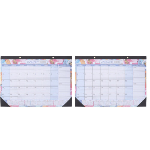 2 Pcs 2022 Wall Hanging Calendar Indoor Schedule Plan Note 1