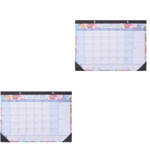 2 Pcs 2022 Wall Hanging Calendar Indoor Schedule Plan Note 2
