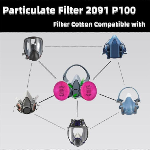 20 PACK 2091 P100 Particulate Filter Compatible with 2091, Replacement for 6000 6200 6800 7000 FF-4 2