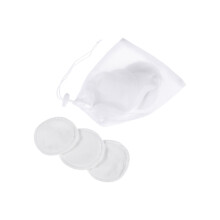 3 Sets Baby Feeding Anti Overflow Pads With Mesh Bags White