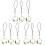 9 Pcs Decorative Garland Mobile Phone Pendant Short Style 2